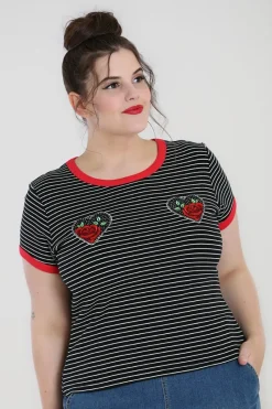 Hell Bunny Tops|Knitwear>Rose Heart Top Black