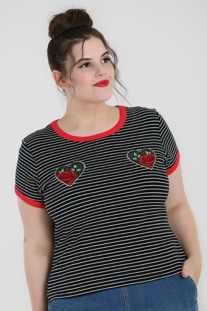 Hell Bunny Tops|Knitwear>Rose Heart Top Black