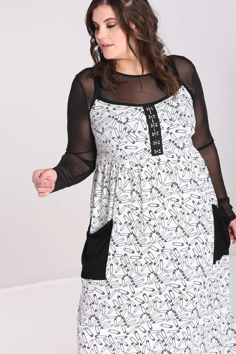 Hell Bunny Dresses|Dresses>Safety Pin Dress White