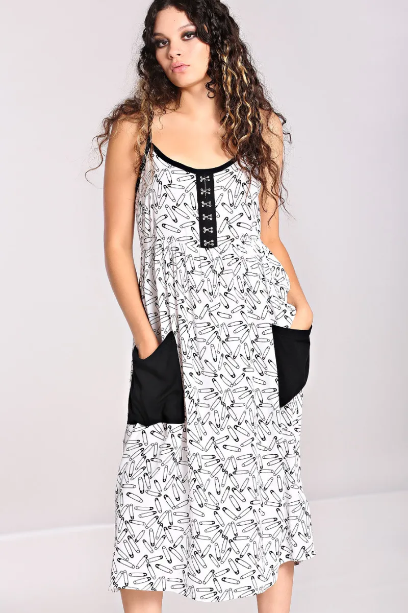 Hell Bunny Dresses|Dresses>Safety Pin Dress White