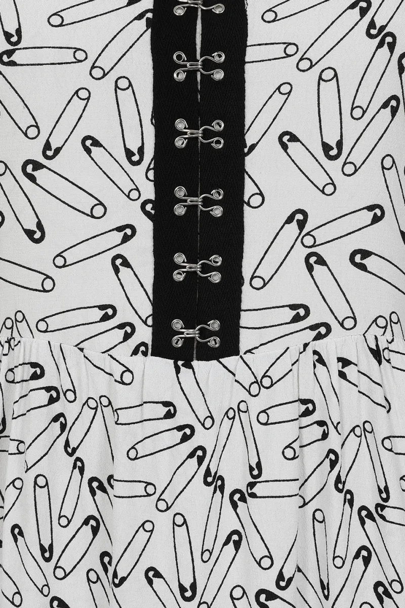 Hell Bunny Dresses|Dresses>Safety Pin Dress White