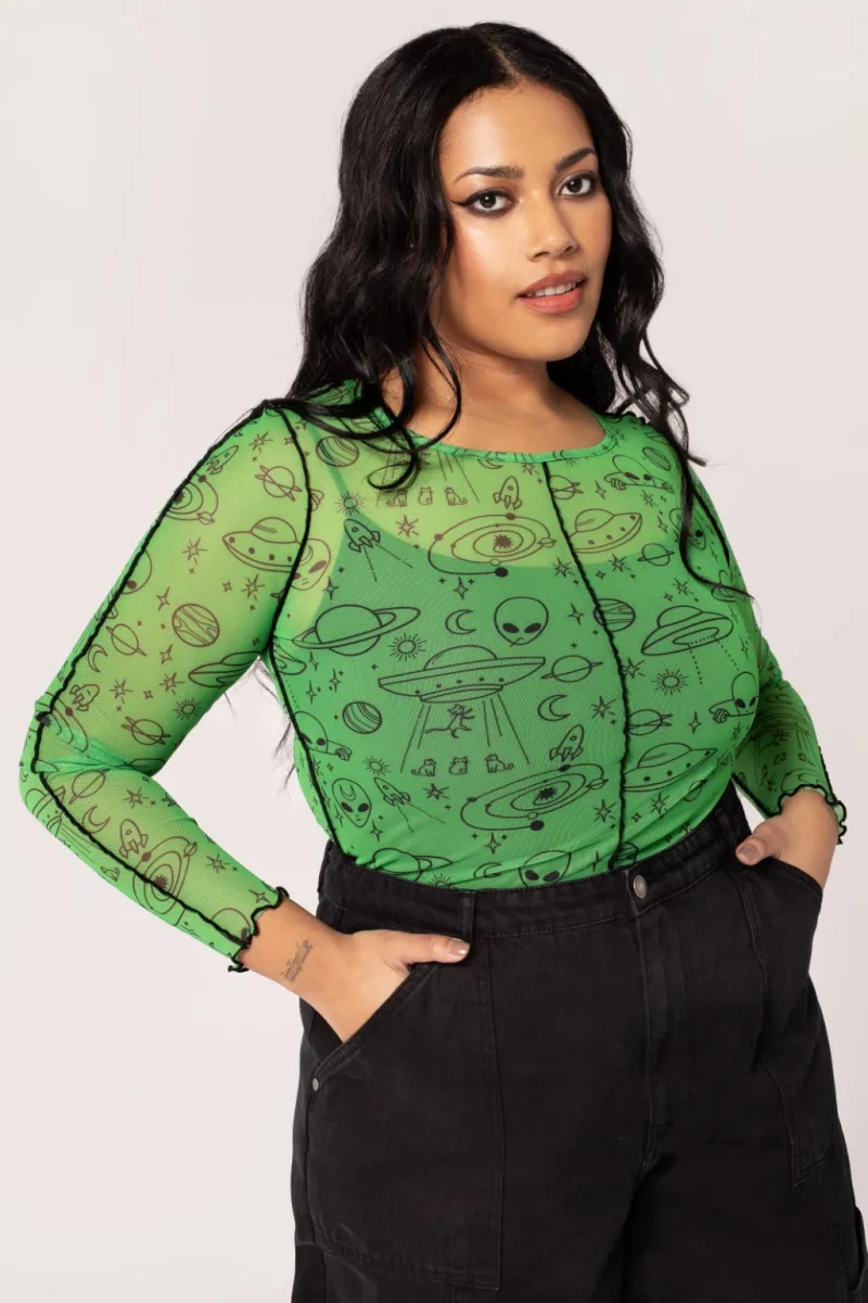 Hell Bunny Tops|Tops>Scully Top Green