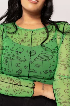 Hell Bunny Tops|Tops>Scully Top Green