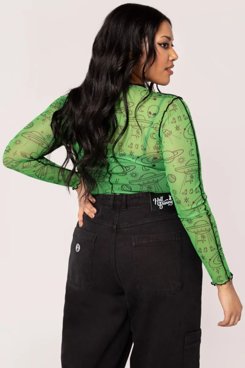 Hell Bunny Tops|Tops>Scully Top Green