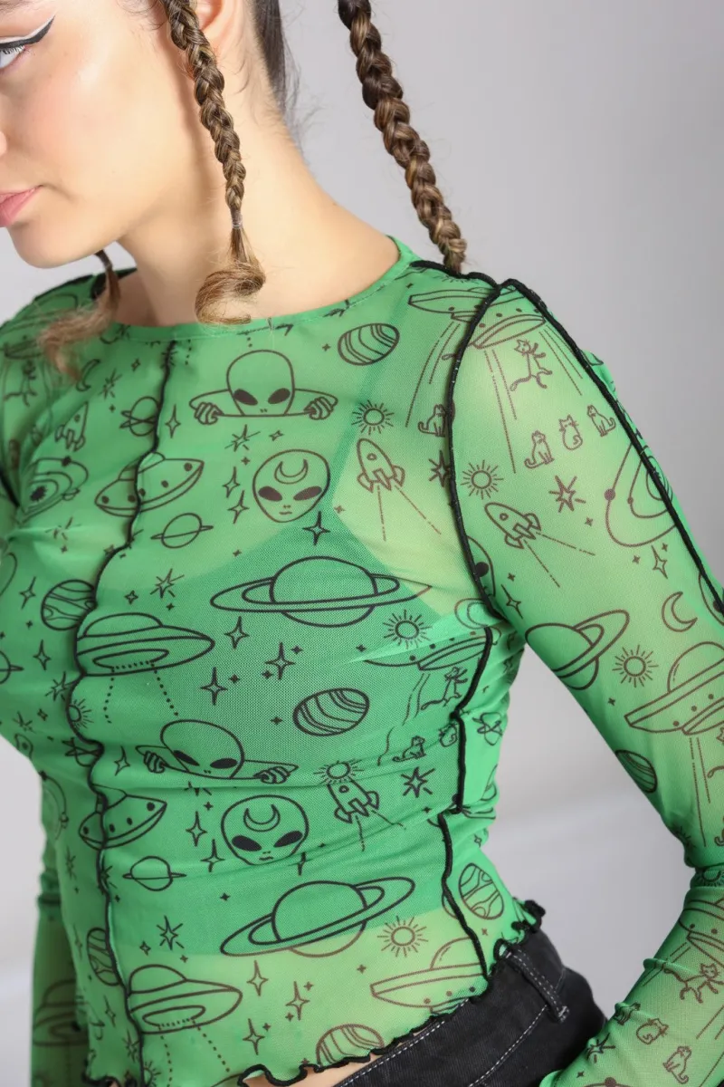 Hell Bunny Tops|Tops>Scully Top Green