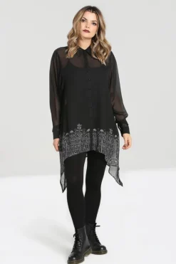 Hell Bunny Tops|Blouses>Secret Gate Tunic Black
