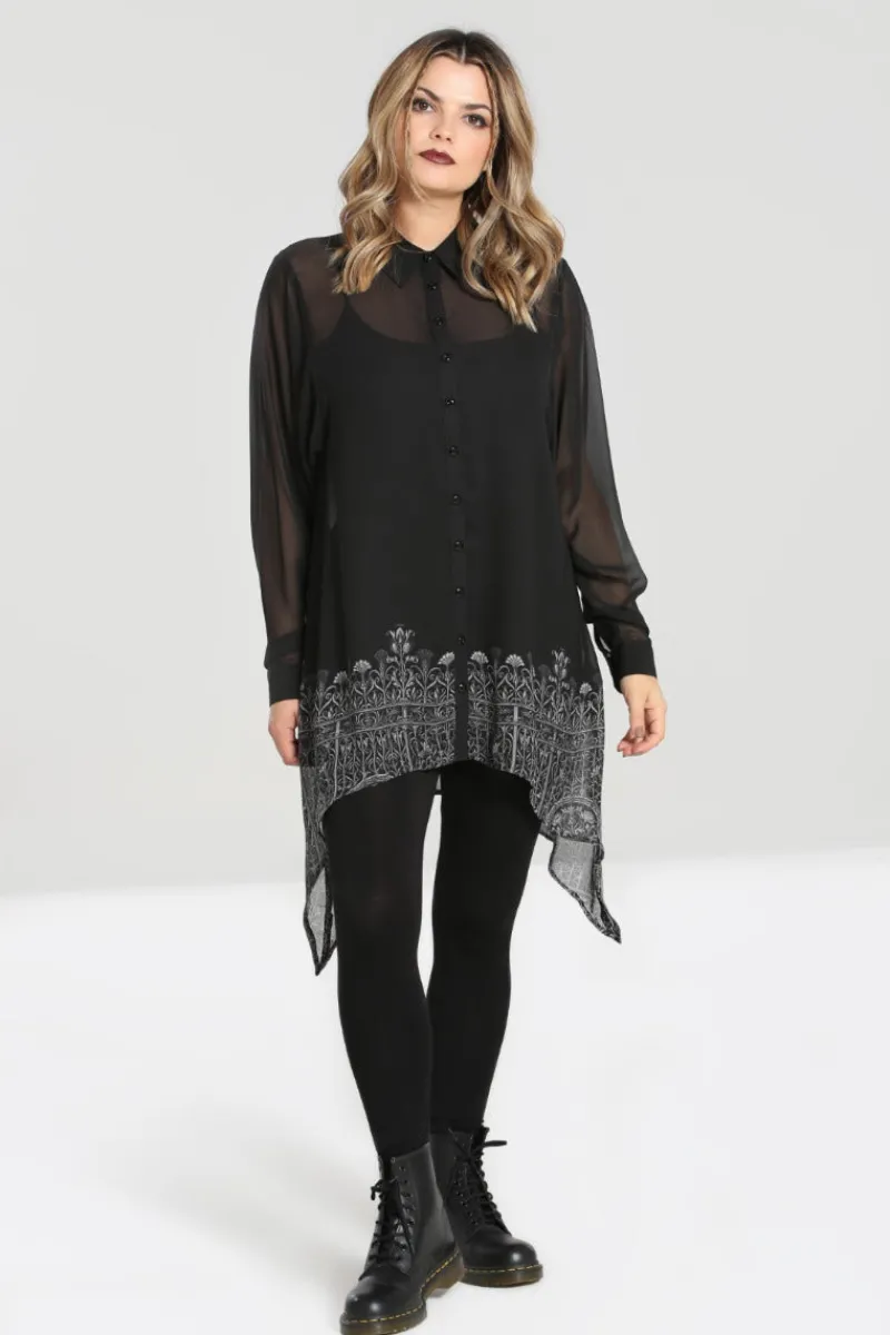 Hell Bunny Tops|Blouses>Secret Gate Tunic Black