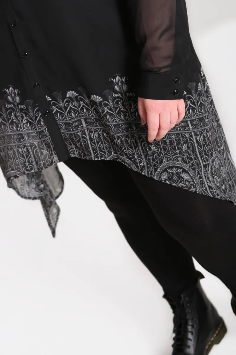 Hell Bunny Tops|Blouses>Secret Gate Tunic Black