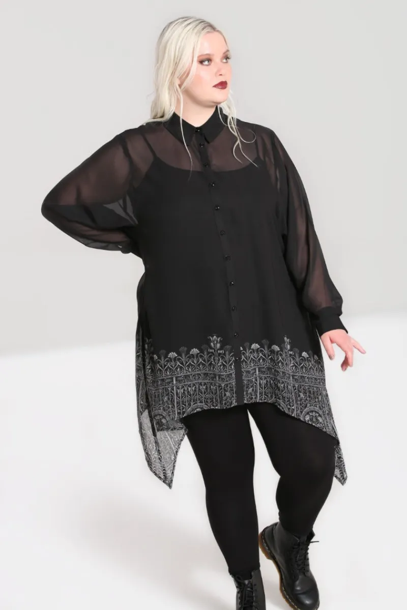 Hell Bunny Tops|Blouses>Secret Gate Tunic Black