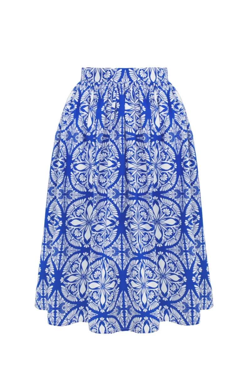 Hell Bunny Skirts>Sicily Skirt Blue