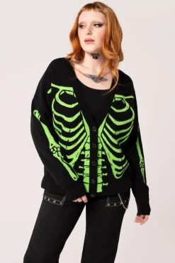 Hell Bunny Tops|Knitwear>Skeleton Cardigan