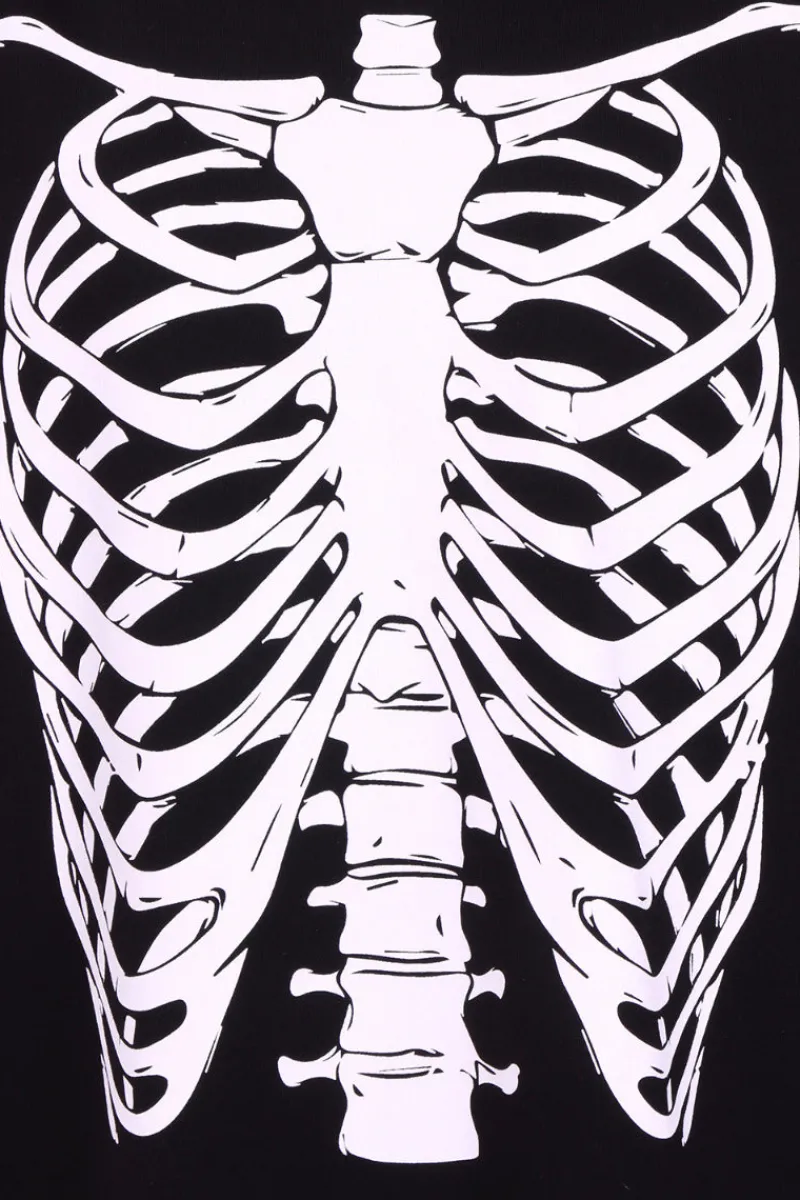 Hell Bunny Tops|Dresses>Skeleton Hoodie Dress Black