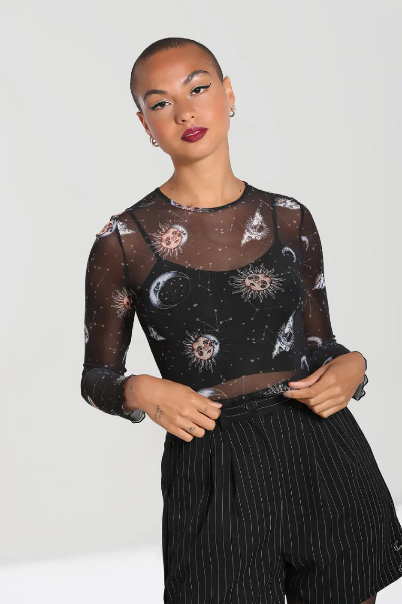 Hell Bunny Tops|Tops>Solaris Mesh Top Black