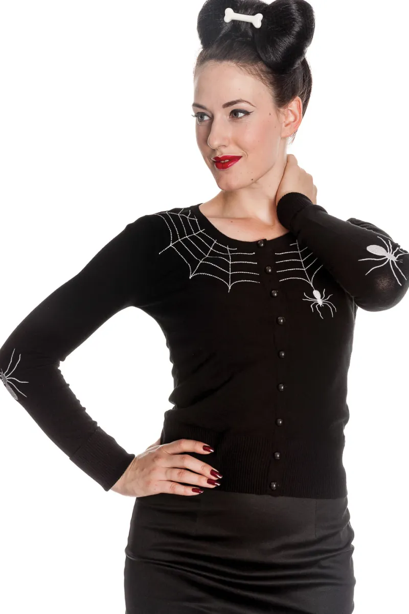 Hell Bunny Tops|Tops>Spider Cardigan Black