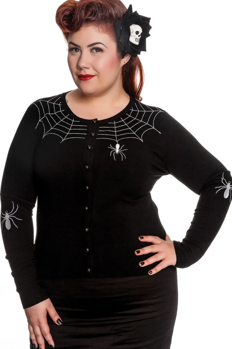 Hell Bunny Tops|Tops>Spider Cardigan Black