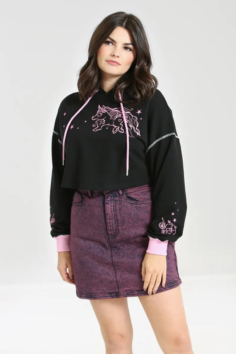 Hell Bunny Tops|Knitwear>Star Catcher Hoodie Black