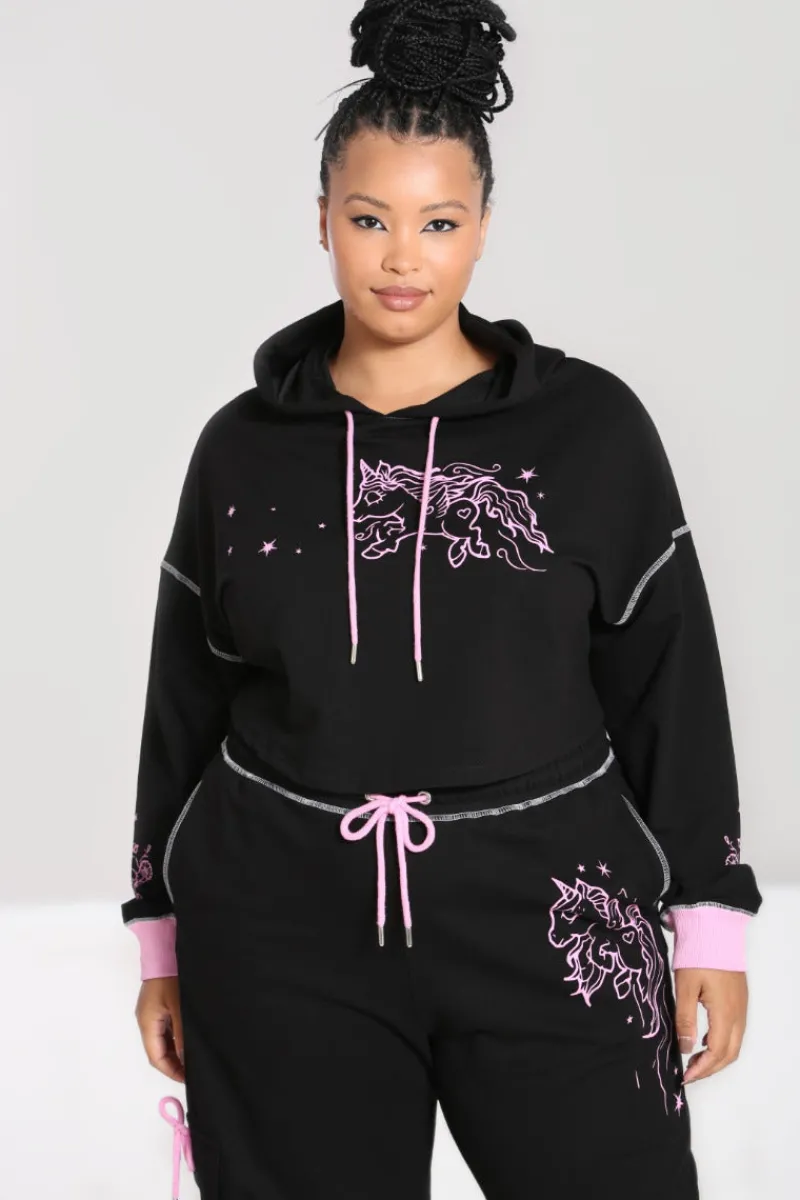 Hell Bunny Tops|Knitwear>Star Catcher Hoodie Black