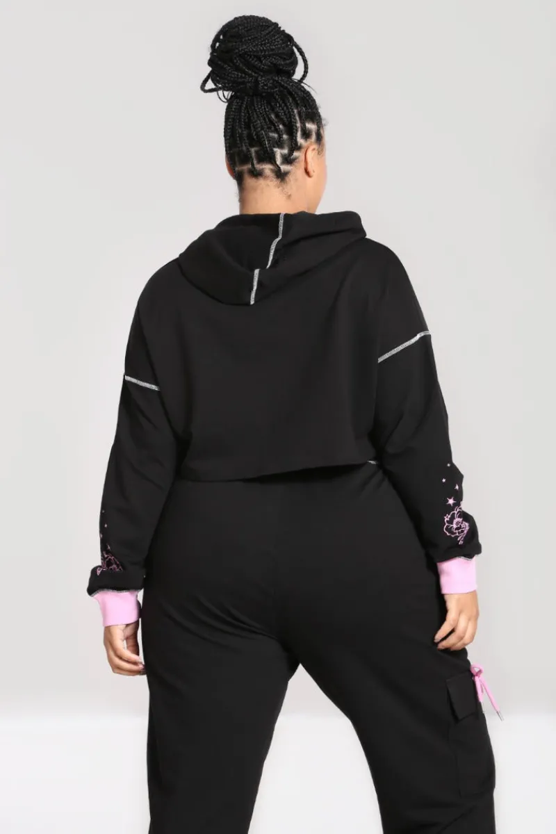 Hell Bunny Tops|Knitwear>Star Catcher Hoodie Black