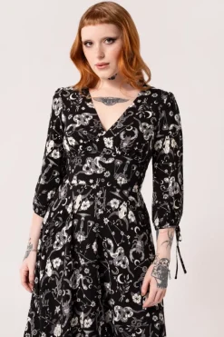 Hell Bunny Dresses|Midi Dresses>Star Sign Midi Dress Black