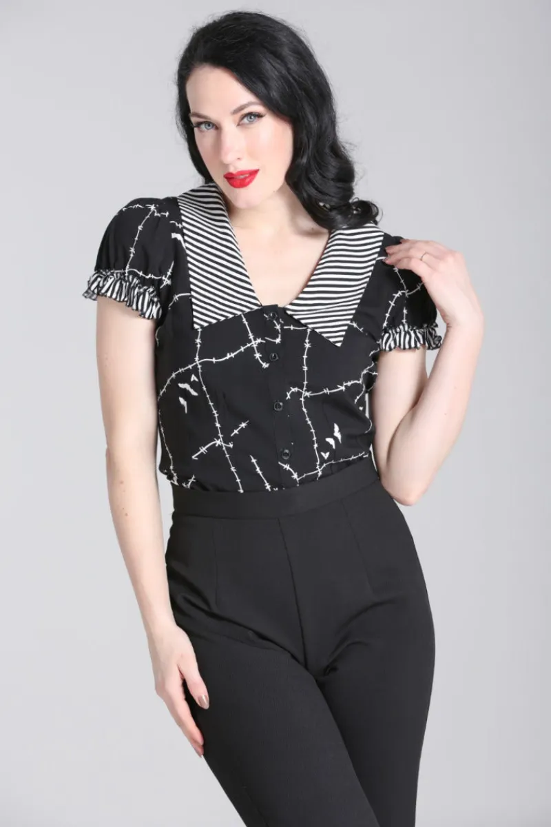 Hell Bunny Tops|Blouses>Stitches Blouse