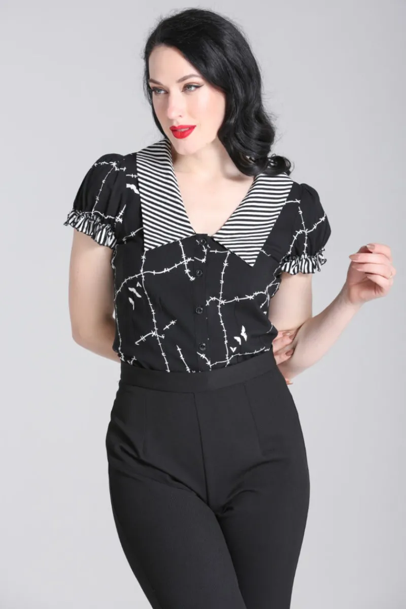 Hell Bunny Tops|Blouses>Stitches Blouse