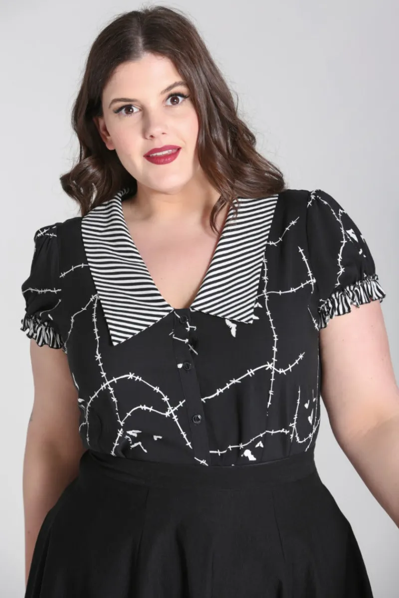 Hell Bunny Tops|Blouses>Stitches Blouse