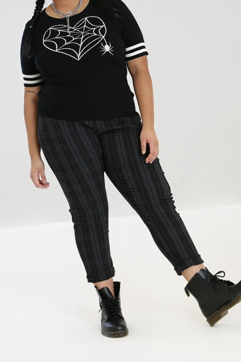 Hell Bunny Trousers & Shorts|Trousers & Shorts>Storm Skinny Trousers Grey