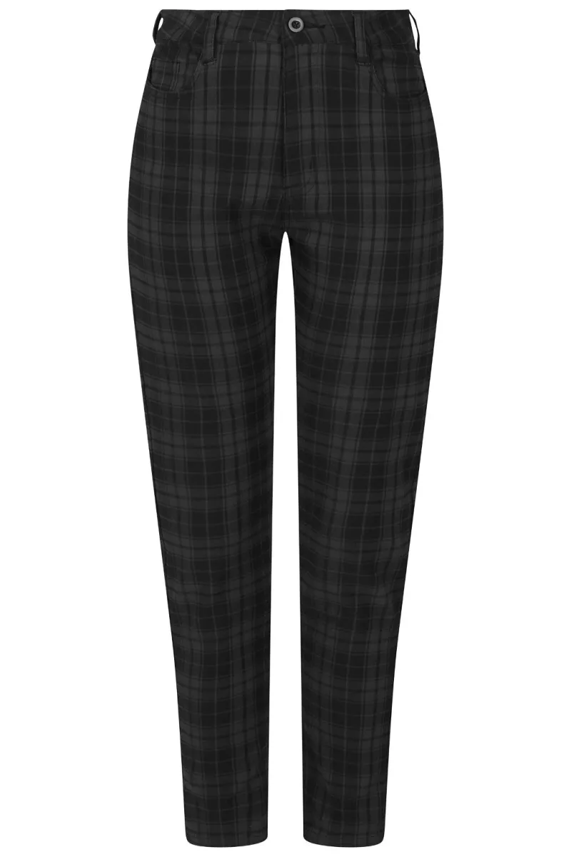 Hell Bunny Trousers & Shorts|Trousers & Shorts>Storm Skinny Trousers Grey