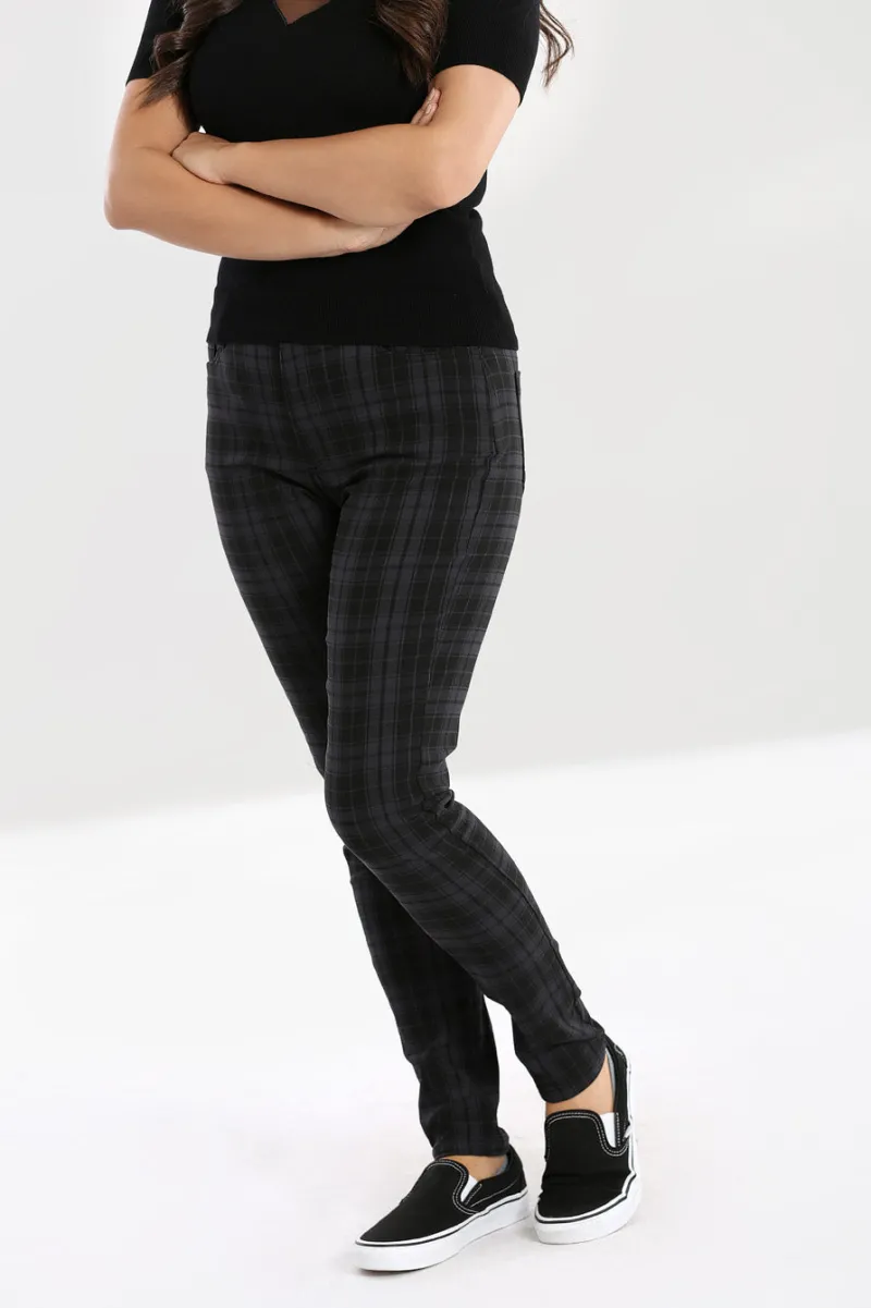 Hell Bunny Trousers & Shorts|Trousers & Shorts>Storm Skinny Trousers Grey