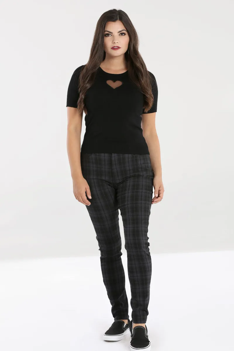 Hell Bunny Trousers & Shorts|Trousers & Shorts>Storm Skinny Trousers Grey