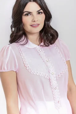 Hell Bunny Tops|Blouses>Taffy Blouse Pink