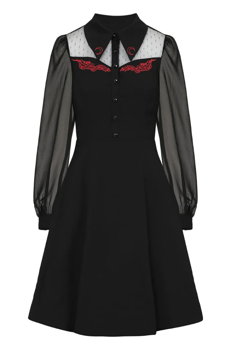Hell Bunny Dresses|Dresses>Tallulah Mid Dress Black