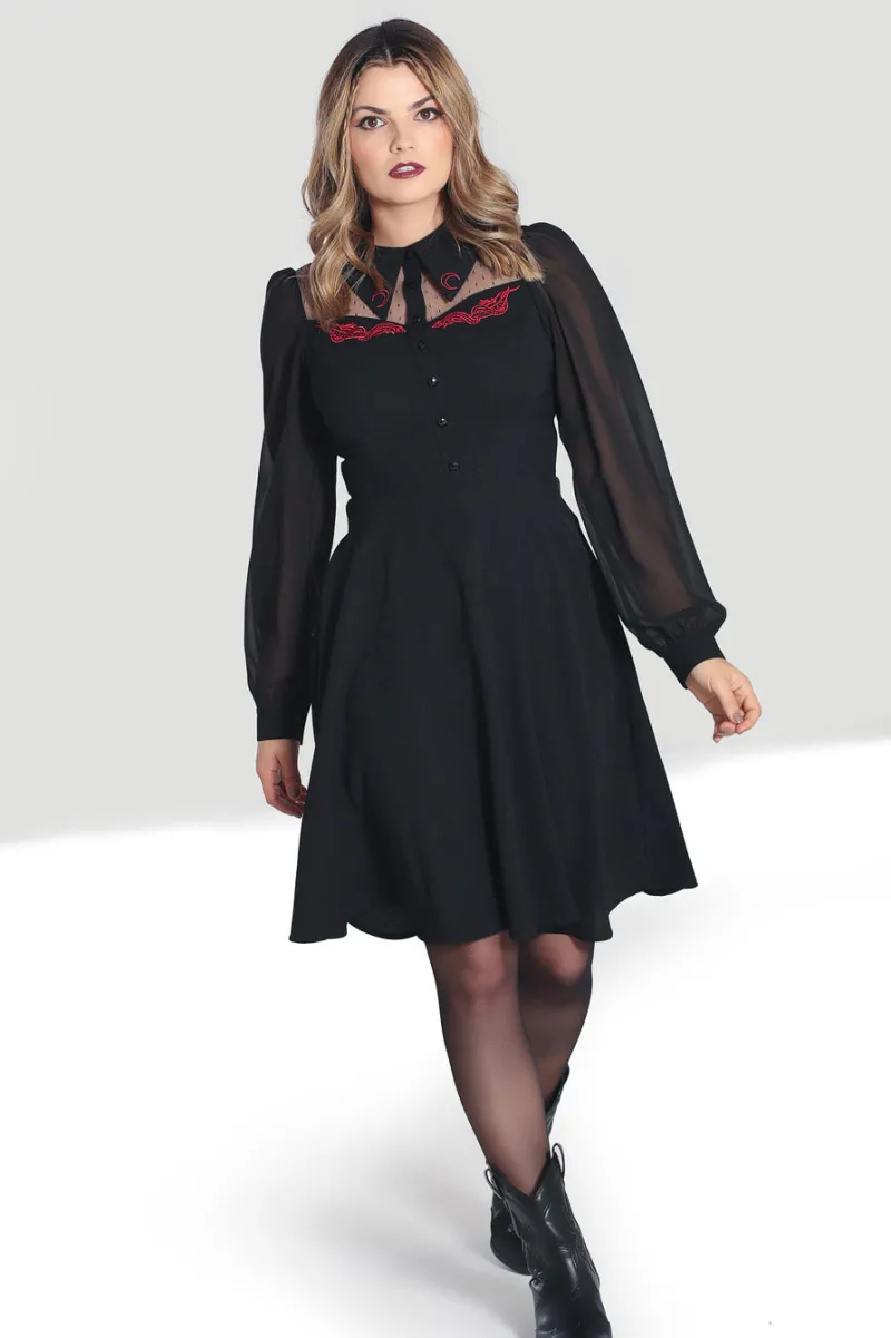 Hell Bunny Dresses|Dresses>Tallulah Mid Dress Black
