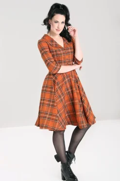 Hell Bunny Dresses|Dresses>Tawny Mid Dress Brown