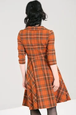 Hell Bunny Dresses|Dresses>Tawny Mid Dress Brown