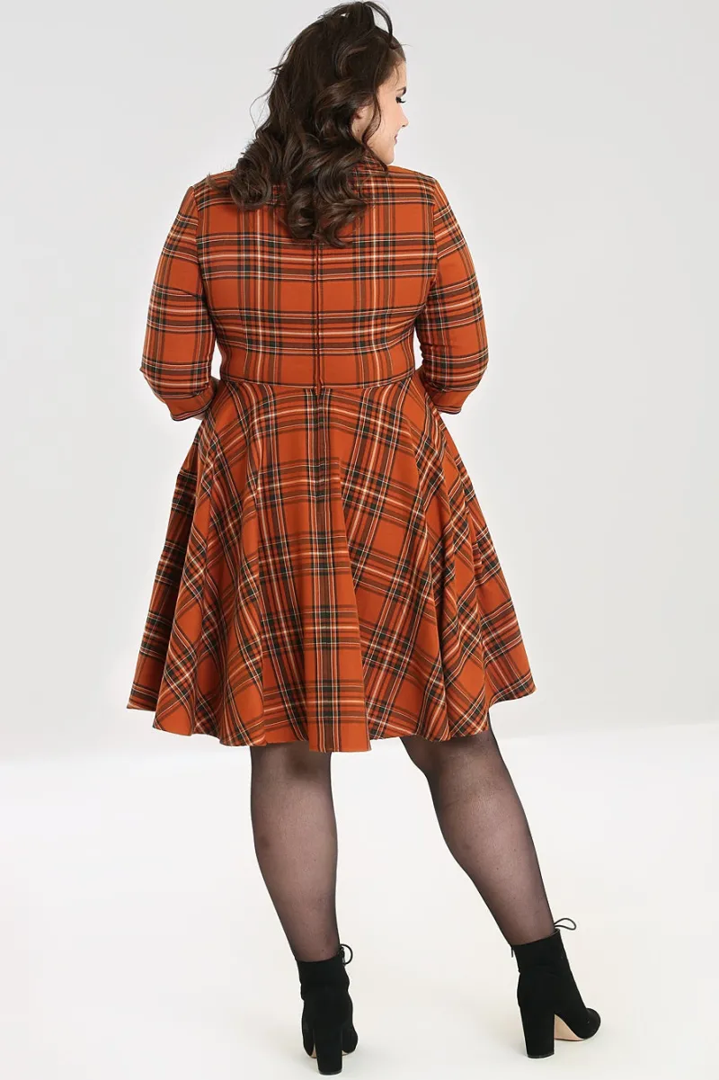 Hell Bunny Dresses|Dresses>Tawny Mid Dress Brown