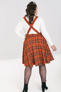 Hell Bunny Dresses|Dresses>Tawny Pinafore Dress Brown