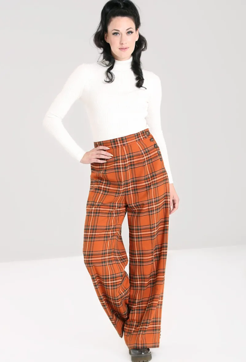 Hell Bunny Trousers & Shorts|Trousers & Shorts>Tawny Trousers Brown