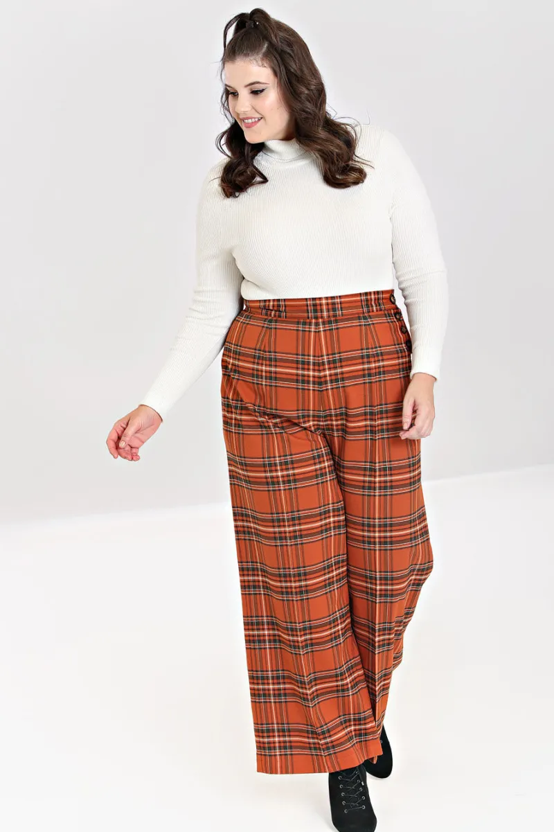 Hell Bunny Trousers & Shorts|Trousers & Shorts>Tawny Trousers Brown