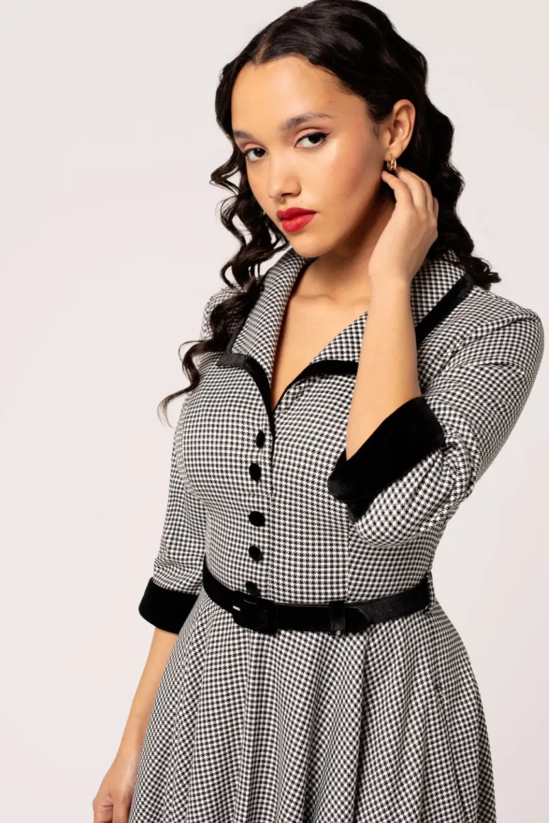 Hell Bunny Dresses|Vintage Dresses>Teddy Knee Dress Black/White
