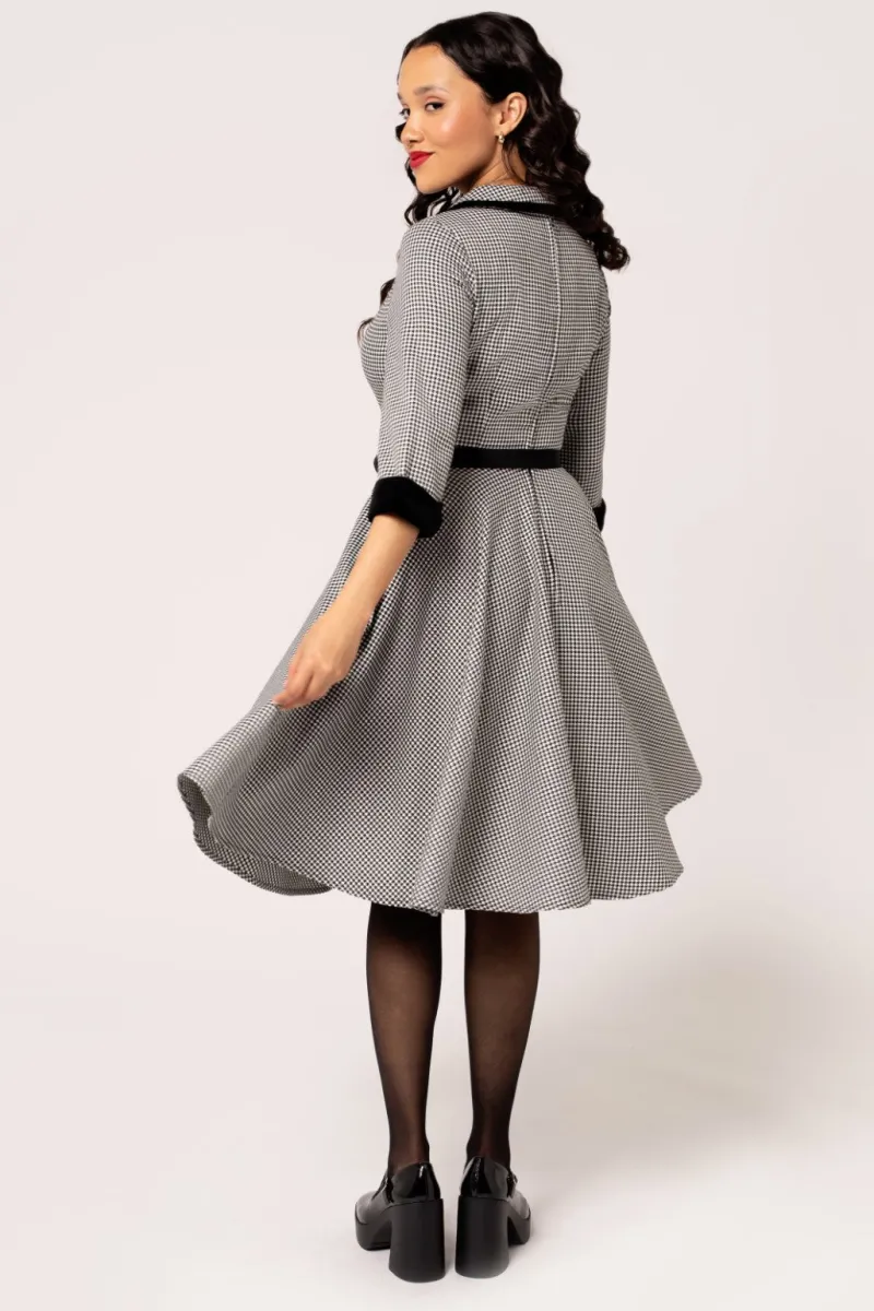 Hell Bunny Dresses|Vintage Dresses>Teddy Knee Dress Black/White