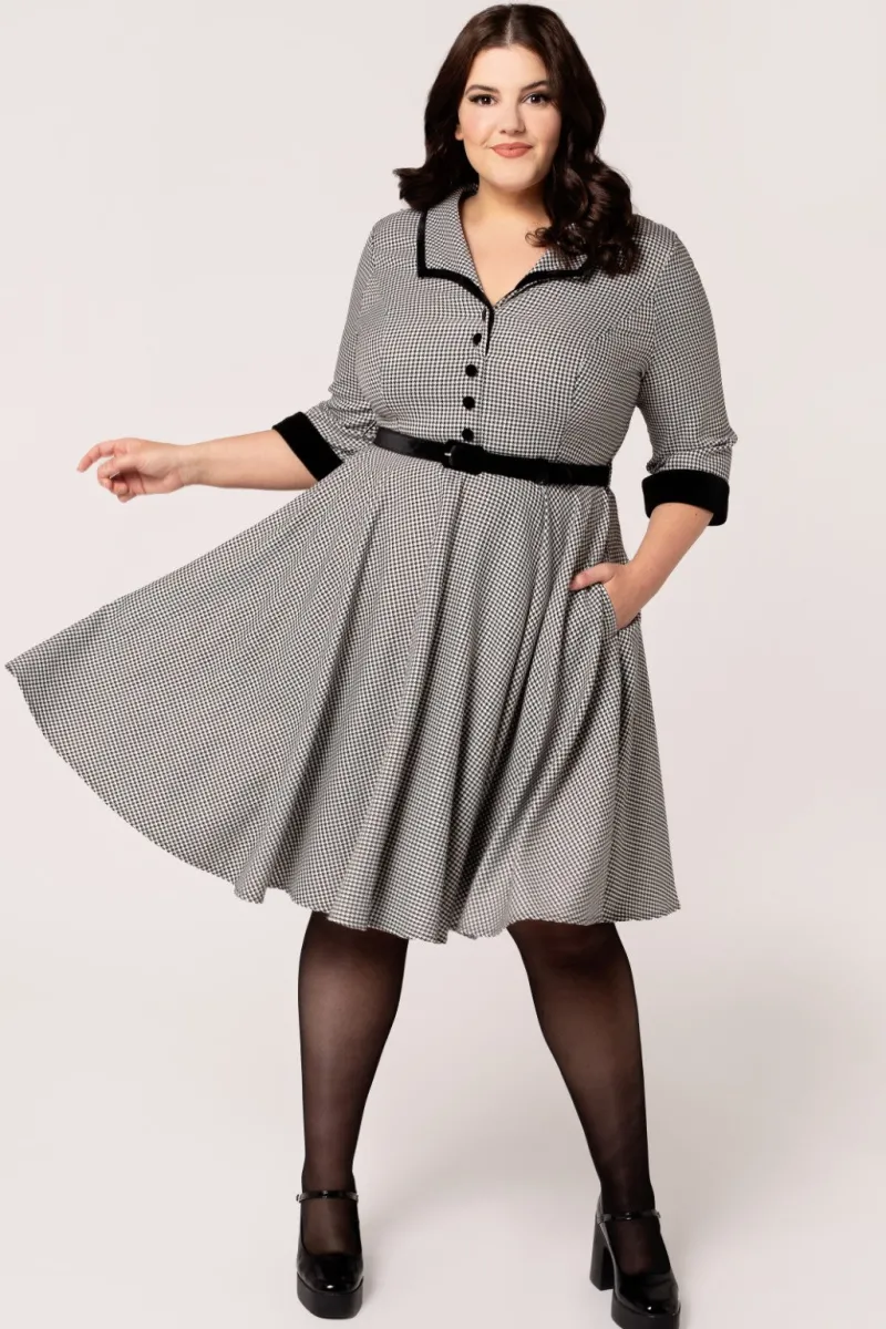 Hell Bunny Dresses|Vintage Dresses>Teddy Knee Dress Black/White
