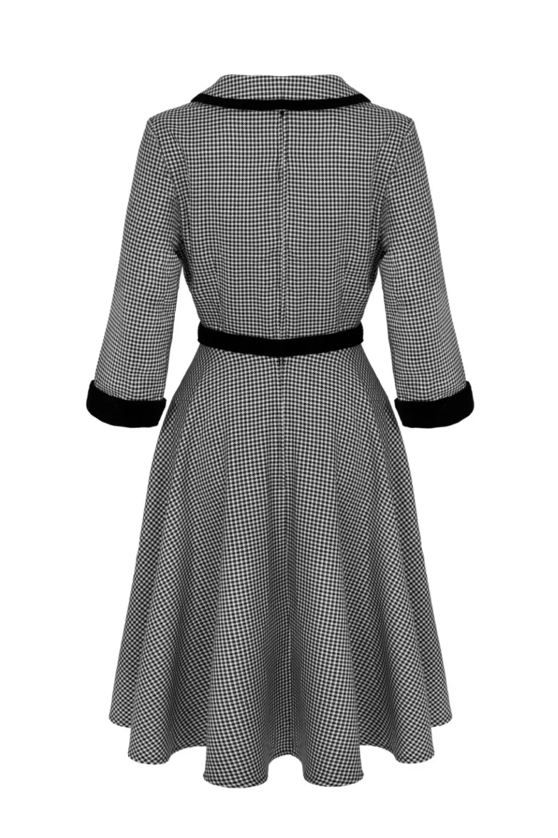 Hell Bunny Dresses|Vintage Dresses>Teddy Knee Dress Black/White