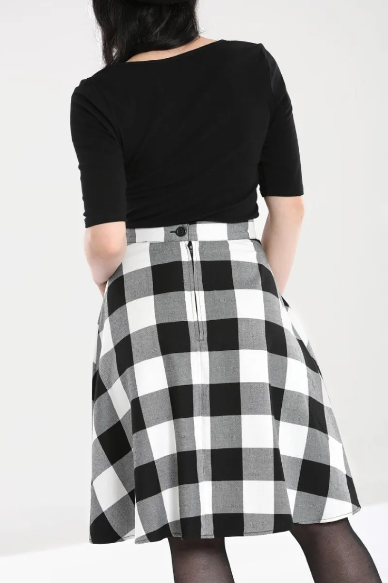 Hell Bunny Skirts|Skirts>Teen Spirit Mid Skirt Black-White