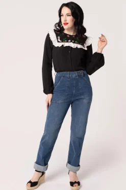 Hell Bunny Tops|Blouses>Tessie Blouse Black
