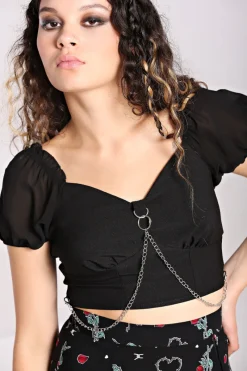 Hell Bunny Tops|Tops>Tifa Crop Top Black