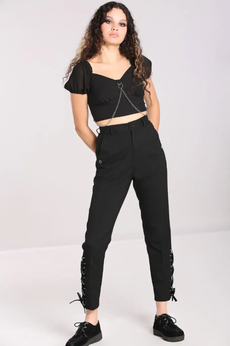 Hell Bunny Trousers & Shorts|Trousers & Shorts>Tifa Trousers Black