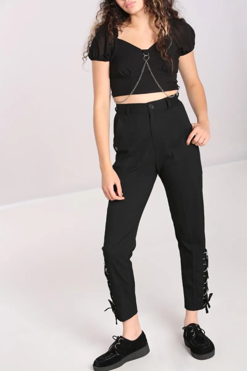 Hell Bunny Trousers & Shorts|Trousers & Shorts>Tifa Trousers Black