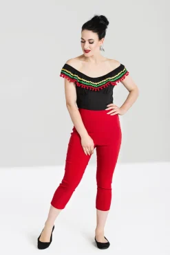 Hell Bunny Trousers & Shorts|Trousers & Shorts>Tina Capris Red