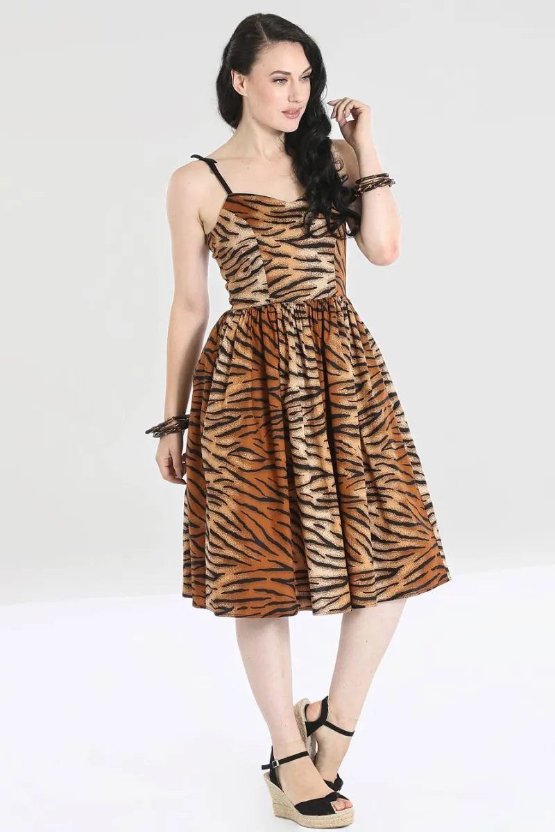 Hell Bunny Dresses>Tora 50's Dress Brown